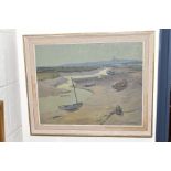 FRANK L. CRAMPHORN (1908-2000), a creek at low tide, dinghys at their moorings, signed bottom right,