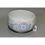 A LLADRO PORCELAIN CIRCULAR BOWL, the white ground moulded in relief with a continuous band of