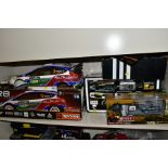 THREE BOXED REMOTE CONTROL VEHICLES, comprising an hpi: racing WR8 Flux Ford Fiesta RS WRC, with