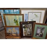 PAINTING AND PRINTS, to include a David Short maritime scene of boats at low tide, size