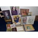 PAINTINGS AND DRAWINGS etc, to include portraits and nude studies by Michael Haswell, Brian Ward,