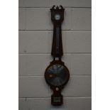 B.WOOD, LIVERPOOL, A 19TH CENTURY MAHOGANY WHEEL BAROMETER, height 101cm