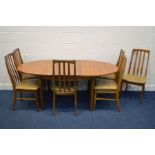 A WILLIAM LAWRENCE TEAK EXTENDING DINING TABLE, extended length 185cm x closed length 140cm x