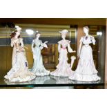 FOUR LIMITED EDITION COALPORT FIGURINES FROM LA BELLE EOPQUE COLLECTION, 'Helena - Riding in Hyde