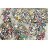 SEVEN BAGS OF COSTUME JEWELLERY