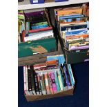 THREE BOXES OF BOOKS, including history of World War I, revision guides, Wainwright Walking books,