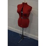 AN ADJUSTOFORM RED DRESSMAKERS MANNEQUIN