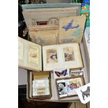 EPHEMERA, a collection of cigarette cards (loose and 1d type albums) and a leather bound Victorian/