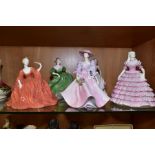 FIVE COALPORT LADIES OF FASHION FIGURINES, 'Barbara Ann', (slight paint chip to flowers), 'First