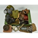 A LARGE BOX CONTAINING A NUMBER OF WWII ERA/POST WWII GAS MASKS AND RESPIRATORS as follows: GD
