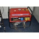 A CLARKE FG3050 3 KVA SINGLE PHASE PETROL GENERATOR 240 AND 115 VOLT OUTPUT (engine pulls freely but