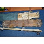 CANVAS AND WOODEN DESIGN STRETCHERS, as follows, Fire Service Stretcher, (Fire Engine Mounted),