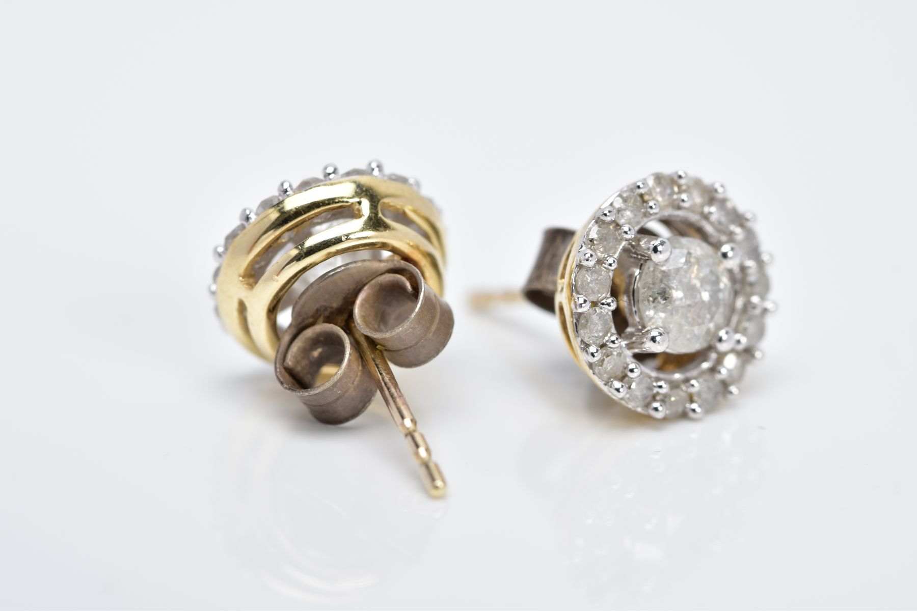 A PAIR OF HALO DIAMOND EARRINGS, each of an openwork circular form, set with a central claw set - Image 3 of 3