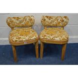 A PAIR OF MID TO LATE 20TH CENTURY BEECH DRESSING TABLE CHAIRS (2)