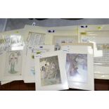 TWENTY TWO UNFRAMED PRINTS OF COLOURED ILLUSTRATIONS, to include Walter Crane (1845-1915) Flowers