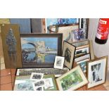 PAINTINGS AND PRINTS ETC, to include a Terence Cuneo print 'Express Engines at Tysley', signed and
