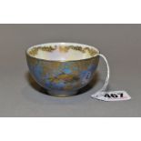 A SMALL FIELDINGS CROWN DEVON LUSTRINE BOWL, decorated with fish on blue ground and gilt ship to the