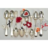 A COLLECTION OF EIGHT SILVER TEASPOONS to include possible 18th century, William IV, George III,