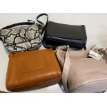 FOUR JOHN LEWIS HANDBAGS (surplus stock), 'Keeplay' leather bag, two 'Keira' crossover bags
