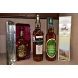 WHISKY, two bottles of Single Malt and two bottles of blended whisky comprising one bottle of