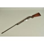 A .177'' BREAK ACTION SPRING AIR RIFLE FITTED WITH A WALNUT STOCK, it has a 19'' barrel fitted