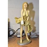 A PAINTED RESIN FIGURE OF MARILYN MONROE, famous pose from The Seven Year Itch film, height 40.5cm