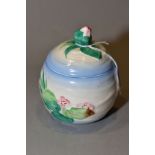 CLARICE CLIFF FOR NEWPORT POTTERY PRESERVE POT 'Apple Blossom' pattern, height 11cm