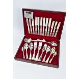 A VINERS FORTY FOUR PIECE 'KINGS ROYALE' CANTEEN OF CUTLERY, a complete set in good condition,