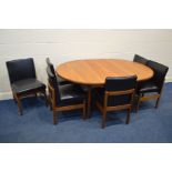 A G PLAN FRESCO TEAK CIRCULAR EXTENDING DINING TABLE, with one additional fold out leaf, on