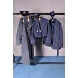 THREE ITEMS OF RAF UNIFORM, to include officers greatcoats, women's post WWII battledress jacket,