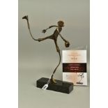 ED RUST (BRITISH CONTEMPORARY) 'Making a Break', a limited edition bronze sculpture of a rugby