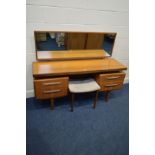 A G PLAN FRESCO TEAK DRESSING TABLE, with a rectangular swinging mirror, jewellery drawer and four
