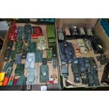 A QUANTITY OF UNBOXED AND ASSORTED MAINLY MILITARY DIECAST VEHICLES, assorted condition from