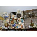FOUR BOXES AND LOOSE CERAMICS AND GLASSWARE, including two late Victorian/Edwardian wash jugs and
