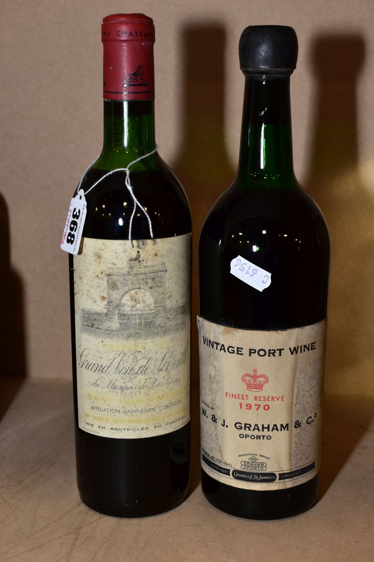 WINE AND PORT, two superb bottles comprising one bottle of Grand Vin de Leoville du Marquis de Las