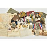 AN OUTSTANDING FAMILY GROUPING TO BROTHERS FROM WWI to include medals, Memorial Death plaque,