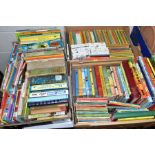 THREE BOXES OF CHILDRENS BOOKS, to include Ladybird Books, Mr Men's, Children's Annuals and