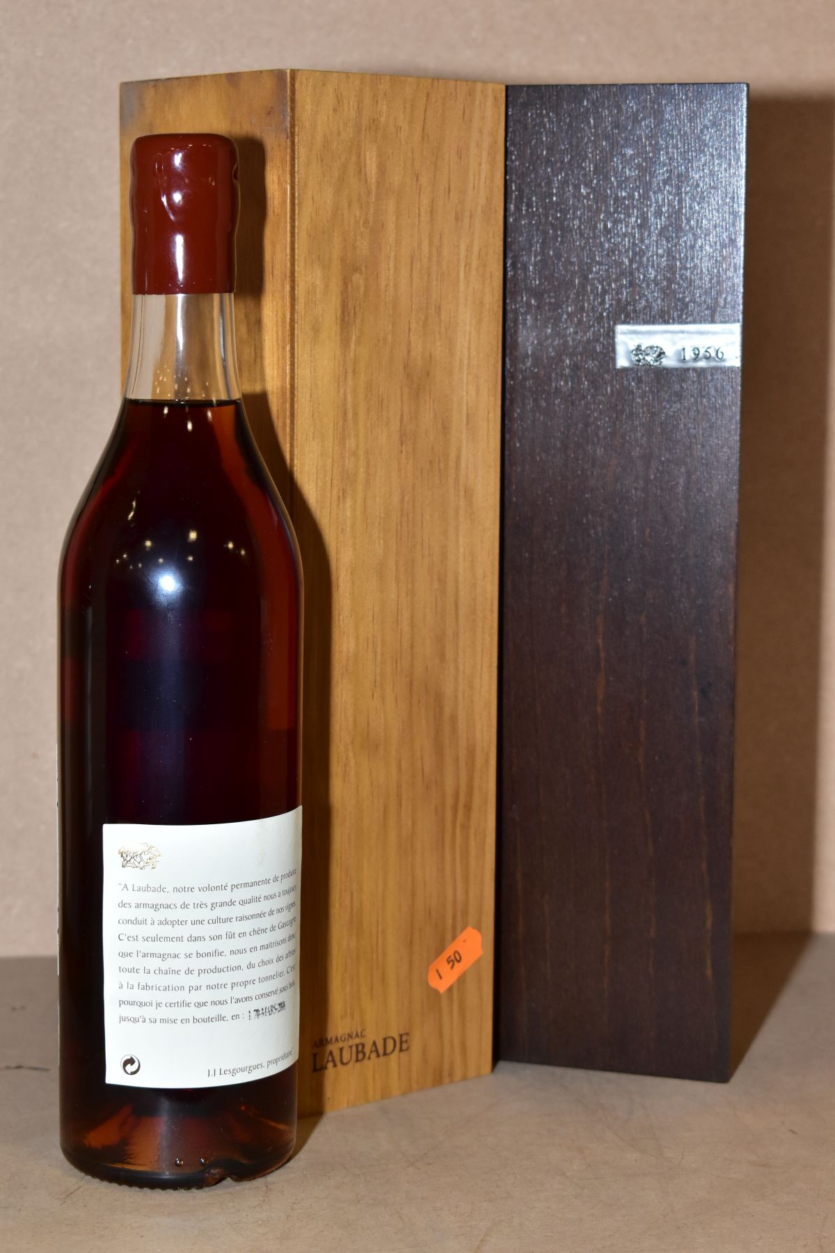 ONE BOTTLE OF ARMAGNAC LAUBADE 1956, 40% vol, 70cl, in a presentation box - Image 2 of 3