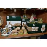 TEN LILLIPUT LANE SCULPTURES, comprising boxed 'Christmas Cake' (2001 Christmas special) deeds, five