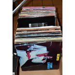 TWO TRAYS CONTAINING OVER EIGHTY LPs AND 12'' SINGLES including a number of Elvis repressings, a