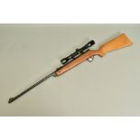 A .22'' B.S.A. METEOR MK 1 AIR RIFLE, serial number T9744, it is fitted with a beech stock with