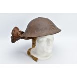 A BRITISH/CANADIAN ISSUE WWI ARMY STEEL HEMLET, complete with liner, chin strap etc, this example