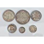SIX 1927 GEORGE V PROOF COINS, wreath crown to threepence toned UNC (6)