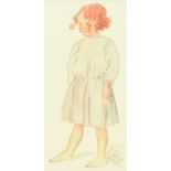 Sophia Rosamund Praeger, HRHA HRUA - YOUNG GIRL - Coloured Print - 7 x 3 inches - Unsigned