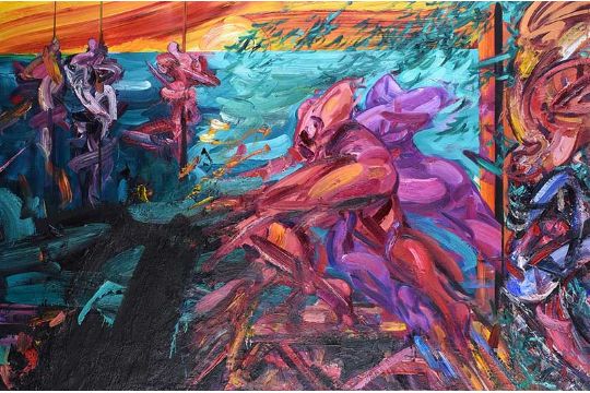 Clive Wilson, RUA - CROSSING THE CAUSEWAY - Oil on Canvas - 36 x 54 inches - Signed