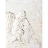 Sophia Rosamund Praeger, HRHA HRUA - LOOKING WEST - Waxed Moulded Plaster Plaque - 12 x 9.5 inches -