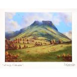 David Overend - LURIG MOUNTAIN, CUSHENDALL - Coloured Print - 6 x 8 inches - Signed