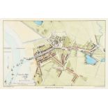 H.S. Barton - GROUND PLAN OF BELFAST 1685 - Coloured Print - 12 x 19 inches - Unsigned