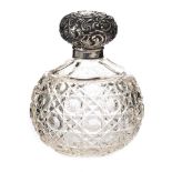 LARGE CUT GLASS PERFUME BOTTLE