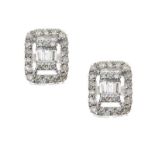 18CT WHITE GOLD DIAMOND CLUSTER EARRINGS